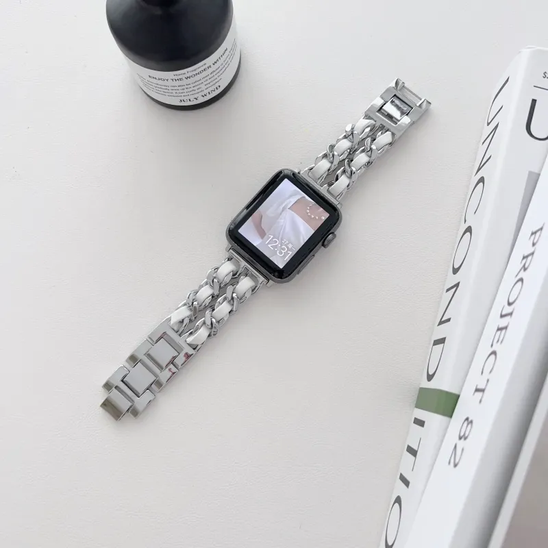 KVZUVUU Apple Compatibility Watch Band Metal-5