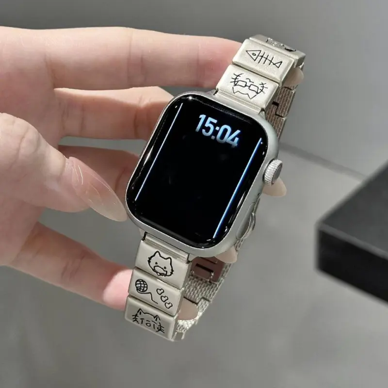 KVZUVUU IwatchS10/s9/8/7/6/Ultra Apple Compatibility Watch Band Metal-2
