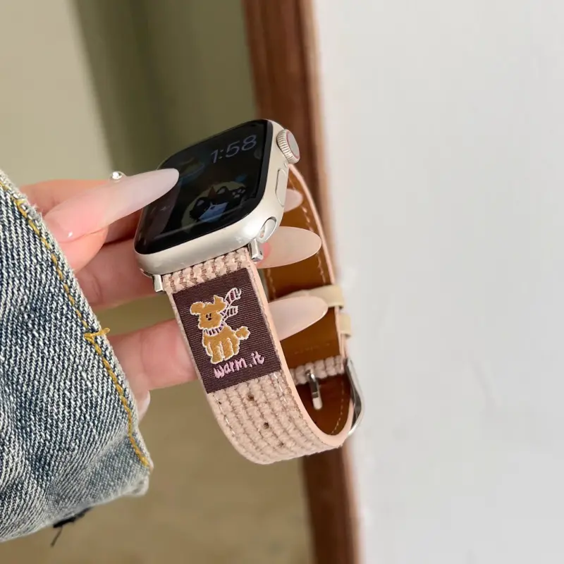 KVZUVUU Watch Band Apple Compatibility Leather-6
