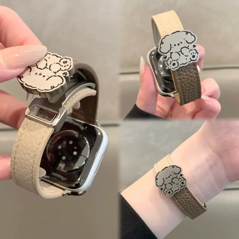 KVZUVUU Apple Compatibility Watch Band Leather-9