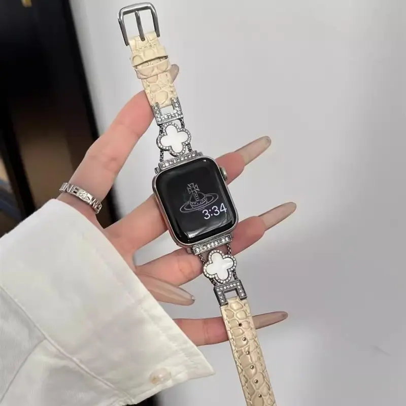 KVZUVUU Watch Band Apple Compatibility Metal Leather Material-19