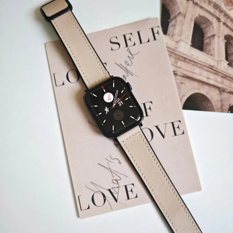 KVZUVUU Apple Compatibility Watch Band Cowhide Leather Material-21