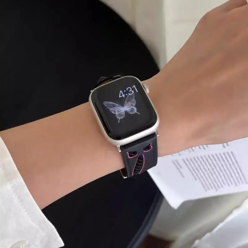 KVZUVUU Watch Band Apple Compatibility Cowhide Leather Material-22