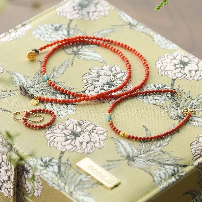 Mountain Naphthalene Southern Red Agate Collarbone Chain Necklace Women's-5