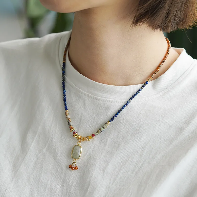 Mountain Naphthalene Seed Bead Necklaces Women's-2