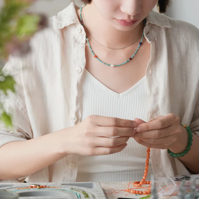 Mountain Naphthalene Seed Bead Necklaces Women's-2