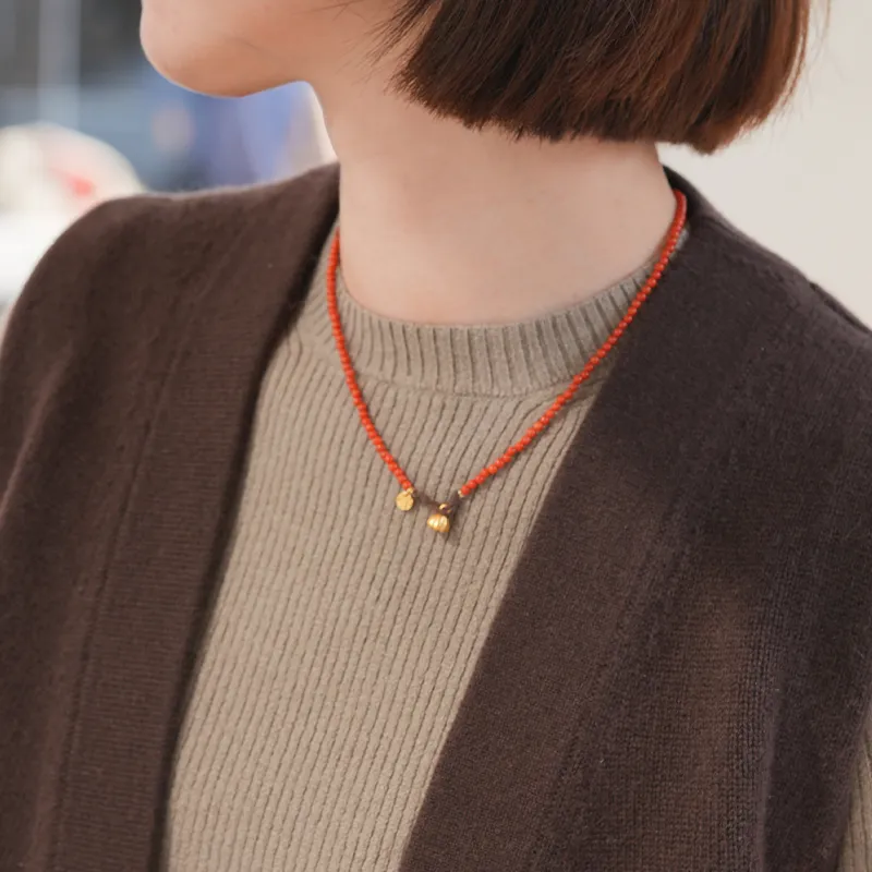 Mountain Naphthalene Southern Red Agate Collarbone Chain Necklace Women's-1