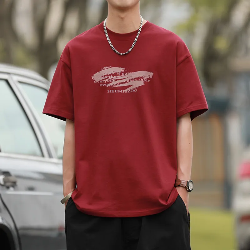 HEEMKIZOO Casual Crew Neck Short Sleeved Top Men's-9