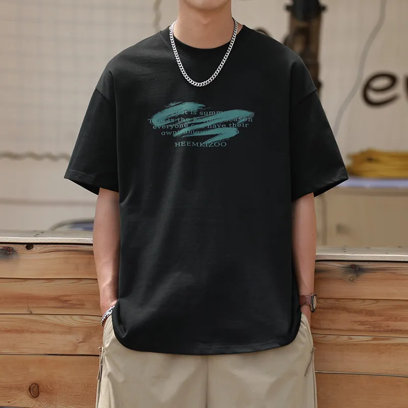 HEEMKIZOO Casual Crew Neck Short Sleeved Top Men's-5