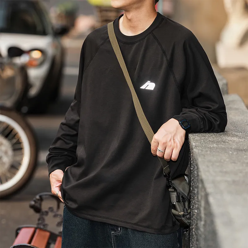 HEEMKIZOO Cycling Quick Dry Cotton Raglan Sewn Sports Long Sleeved T Shirt Men's-8