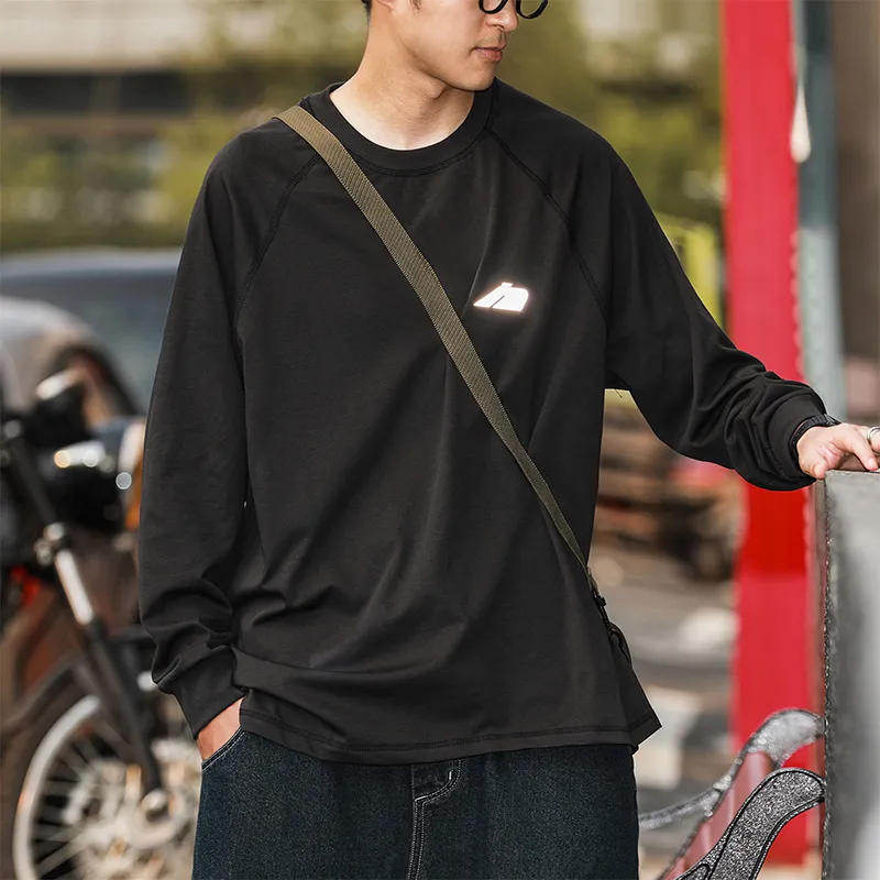 HEEMKIZOO Cycling Quick Dry Cotton Raglan Sewn Sports Long Sleeved T Shirt Men's-7