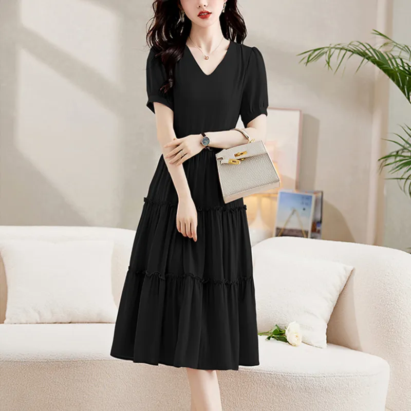 Mula 2024 Summer Short Sleeved Dresses Women's-15