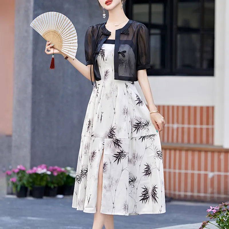 Mula Skirt Set Women's White Black-4