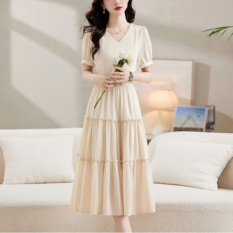 Mula 2024 Summer Short Sleeved Dresses Women's-3