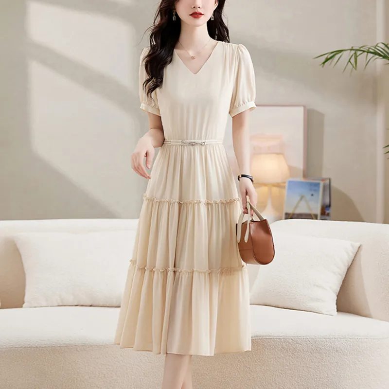 Mula 2024 Summer Short Sleeved Dresses Women's-5