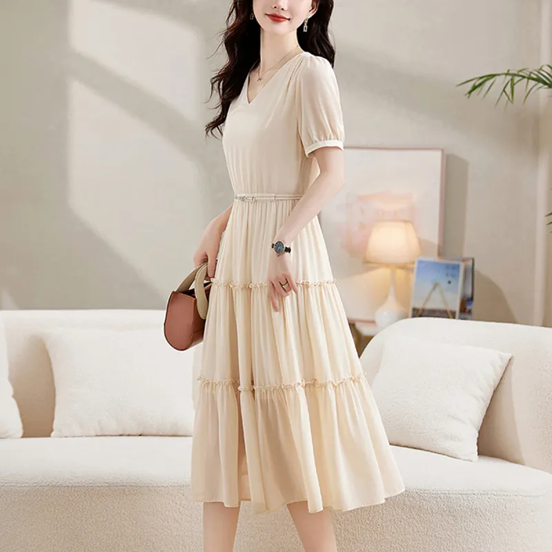 Mula 2024 Summer Short Sleeved Dresses Women's-4