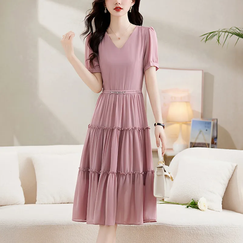Mula 2024 Summer Short Sleeved Dresses Women's-8