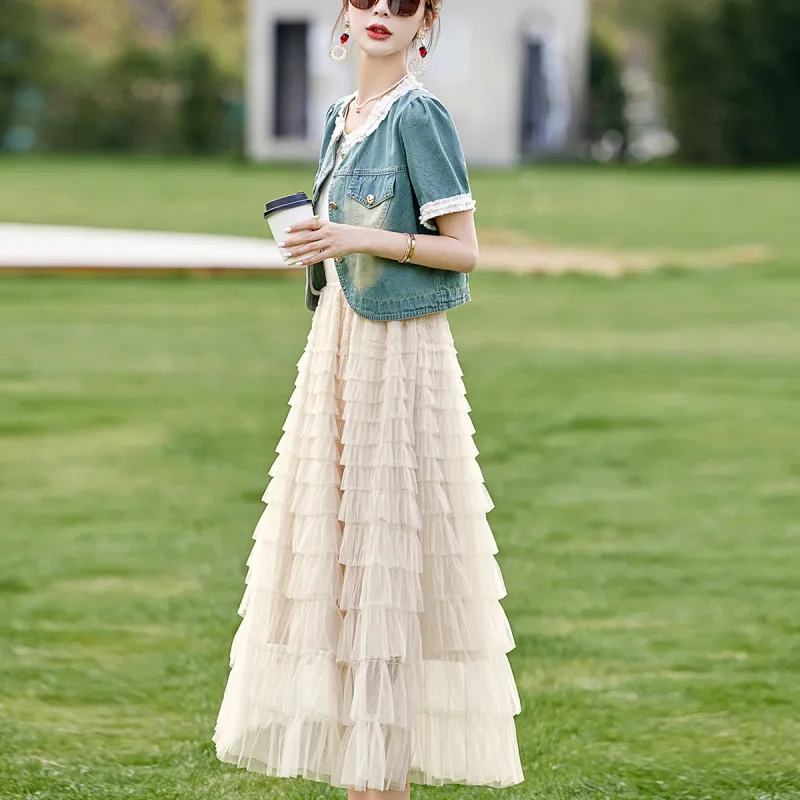 Mula Two Piece Skirt Sets Women's T Shirt+Sleeveless Dress-5