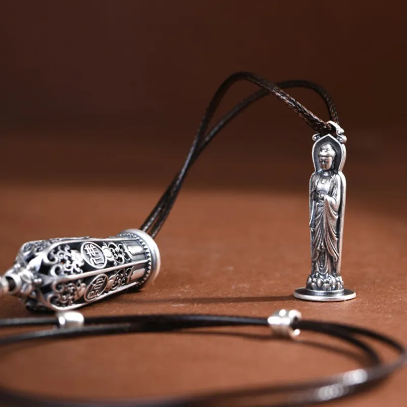 Inker Good Stone 999 Fine Silver Sterling Silver Necklaces Unisex-10