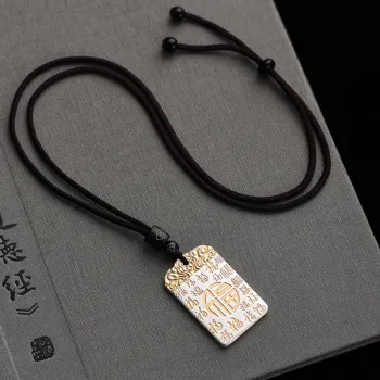 Inker Good Stone 999 Fine Silver Sterling Silver Necklaces Unisex