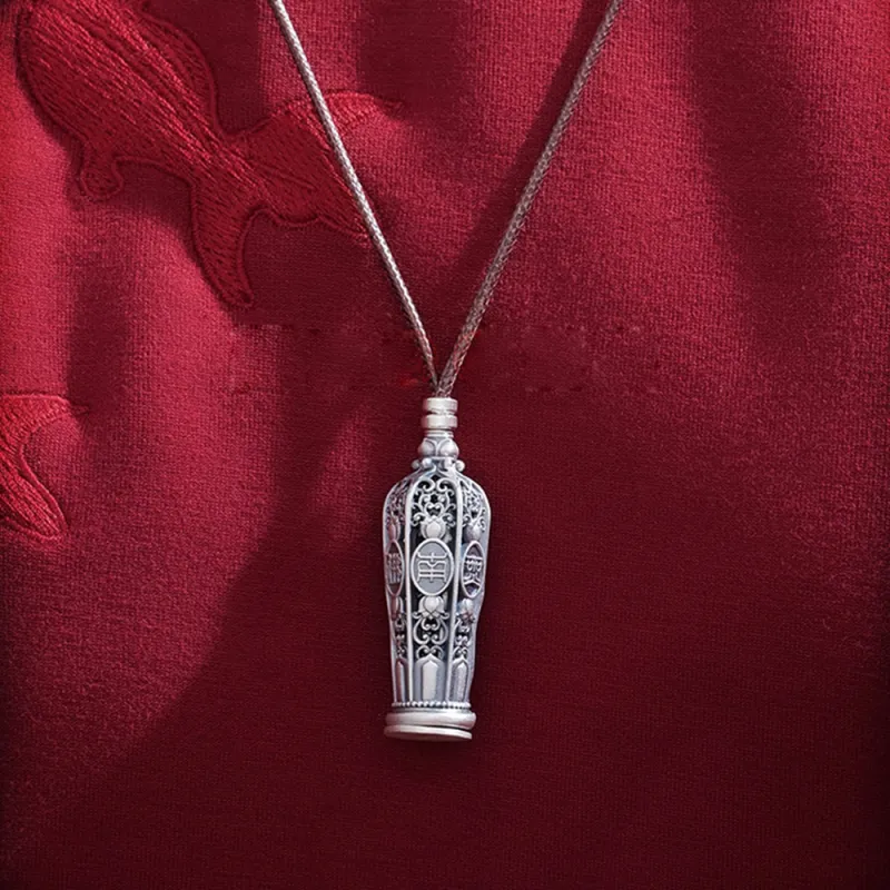 Inker Good Stone 999 Fine Silver Sterling Silver Necklaces Unisex-7