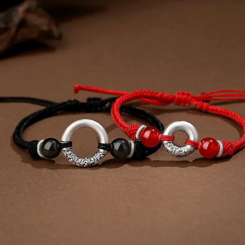Inker Good Stone 999 Fine Silver Bracelets Unisex-3