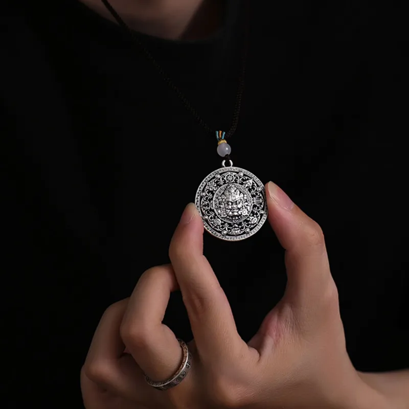 Inker Good Stone 999 Fine Silver Sterling Silver Necklaces Men's-5