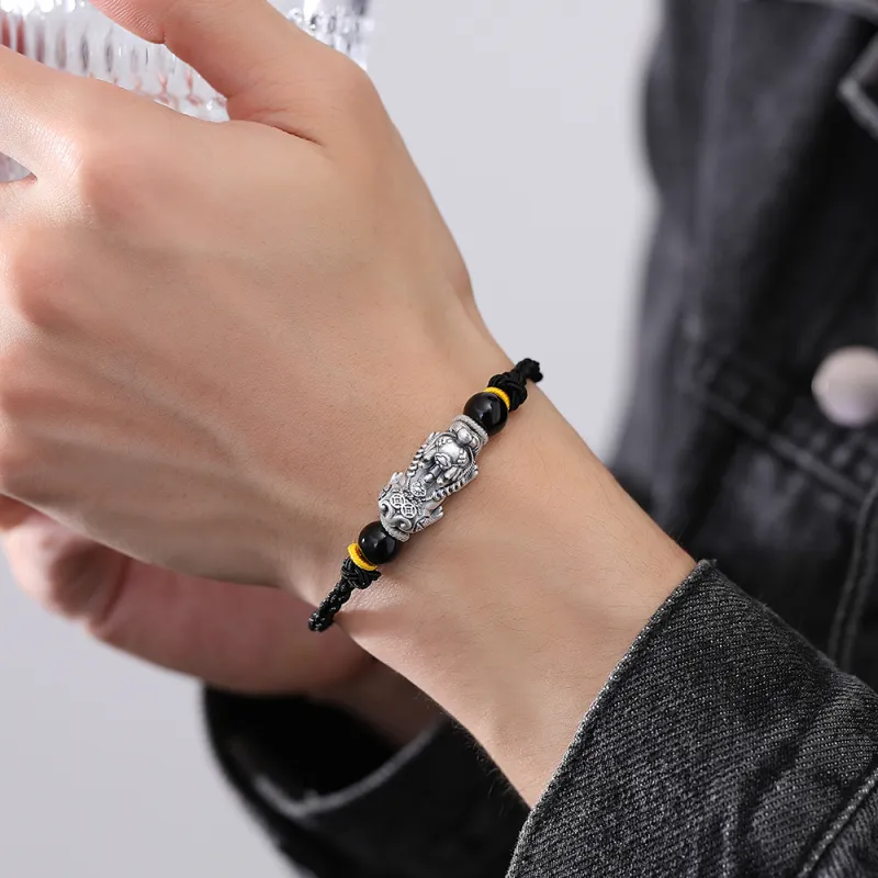 Inker Good Stone 999 Fine Silver Bracelets Unisex-4