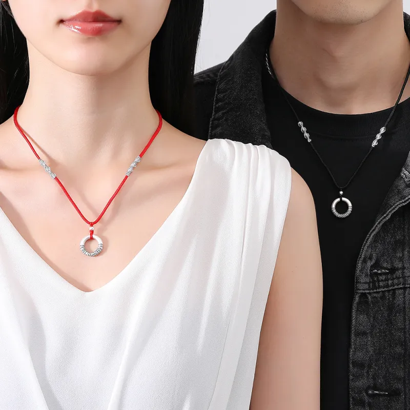 Inker Good Stone 999 Fine Silver Necklaces Unisex-4