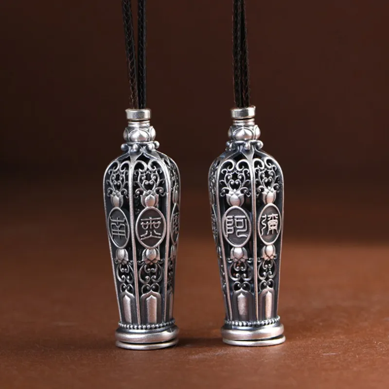 Inker Good Stone 999 Fine Silver Sterling Silver Necklaces Unisex-6