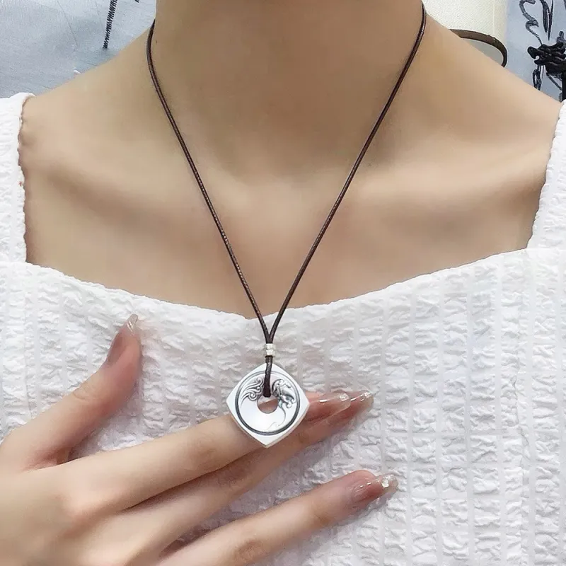 Inker Good Stone 999 Fine Silver Necklaces Unisex-4