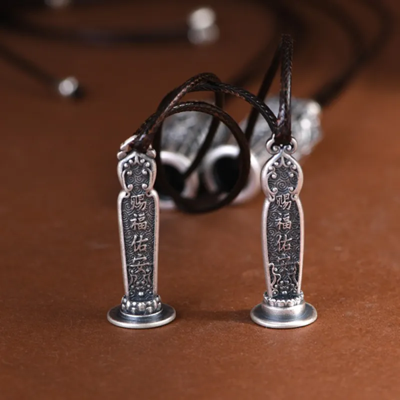 Inker Good Stone 999 Fine Silver Sterling Silver Necklaces Unisex-12