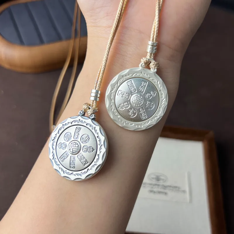 Inker Good Stone 999 Fine Silver Necklaces Unisex-6