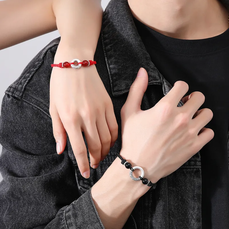 Inker Good Stone 999 Fine Silver Bracelets Unisex-4