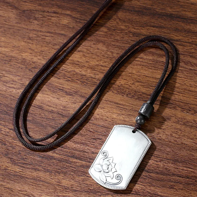 Inker Good Stone 999 Fine Silver Necklaces Men's-3