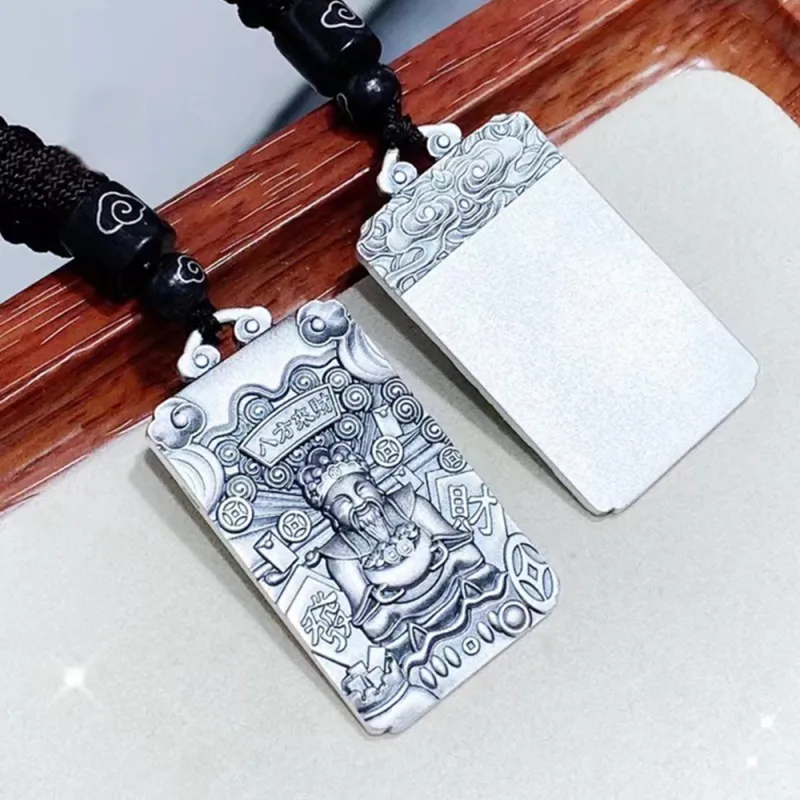 Inker Good Stone 999 Fine Silver Sterling Silver Necklaces Men's-2