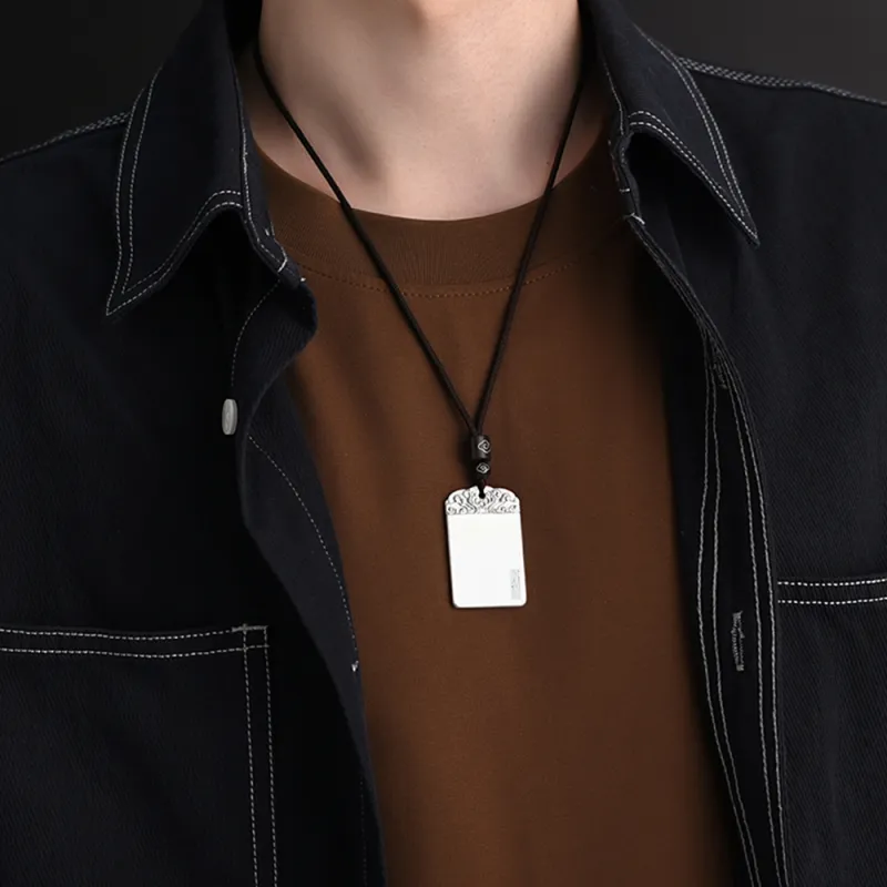 Inker Good Stone 999 Fine Silver Necklaces Unisex-7