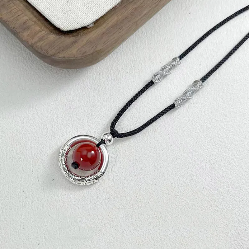 Inker Good Stone 999 Fine Silver Necklaces Unisex-5