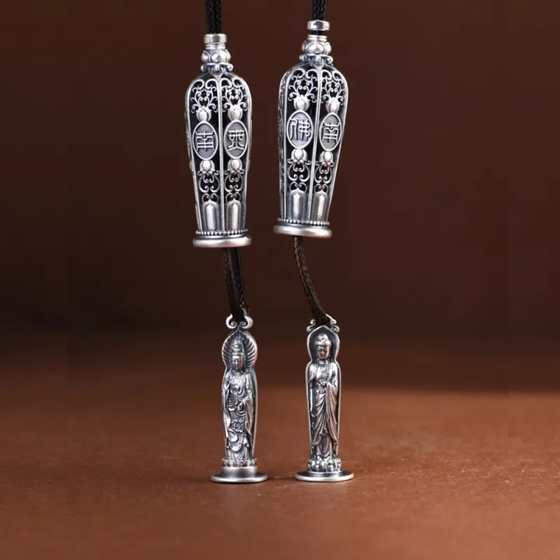 Inker Good Stone 999 Fine Silver Sterling Silver Necklaces Unisex-11