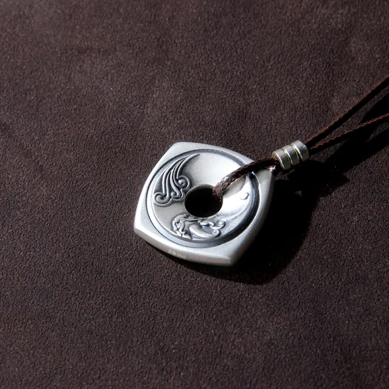 Inker Good Stone 999 Fine Silver Necklaces Unisex-6