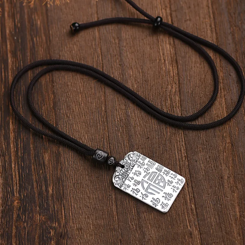Inker Good Stone 999 Fine Silver Sterling Silver Necklaces Unisex-1
