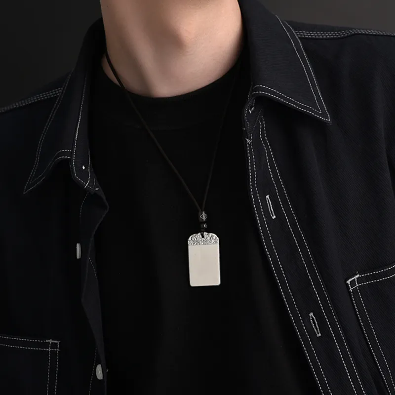 Inker Good Stone 999 Fine Silver Necklaces Unisex-3