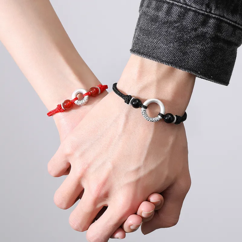 Inker Good Stone 999 Fine Silver Bracelets Unisex-5