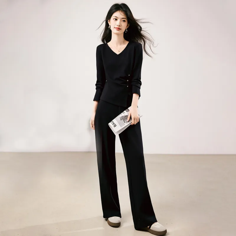 XINFEIYU Casual Suit Women's Black-3