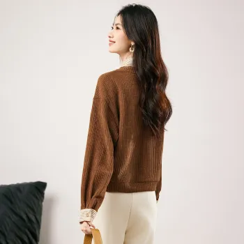 XINFEIYU Sweatshirt Women's Brown