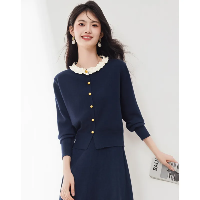 XINFEIYU Knitwear Women's Navy Blue-4