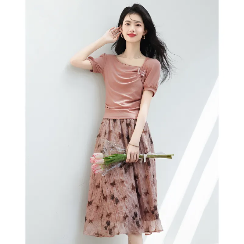 XINFEIYU Two Piece Skirt Sets Women's-4