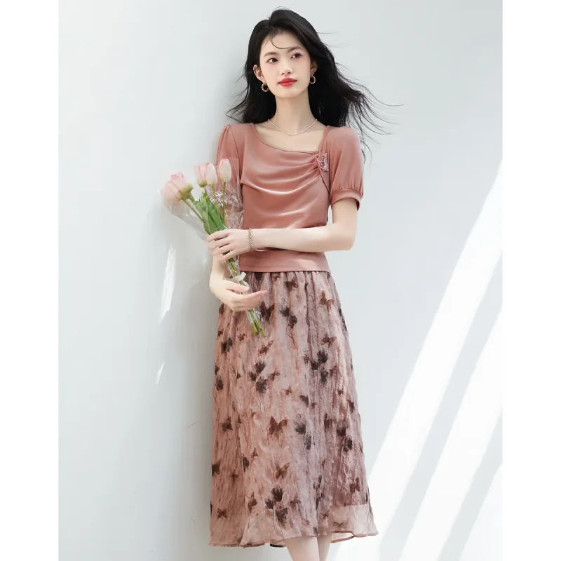 XINFEIYU Two Piece Skirt Sets Women's-2