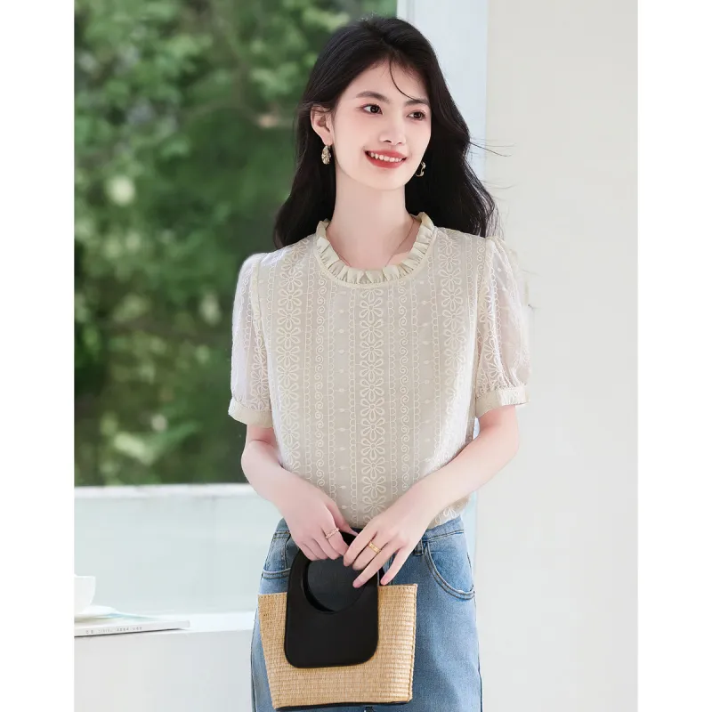 XINFEIYU Shirts Women's Beige-1