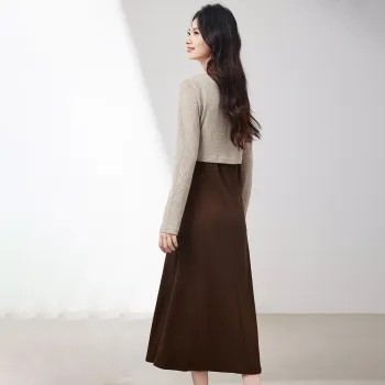 XINFEIYU Skirt Set Women's Coffee